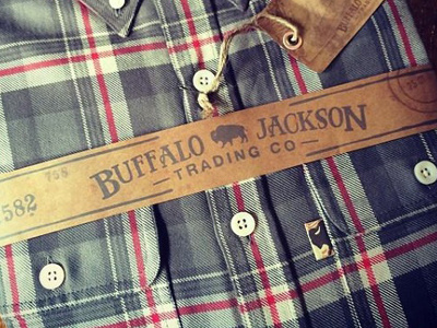 Buffalo Jackson | Shirt Band + Pocket Tag apparel branding clothing label outdoors packaging rugged tag