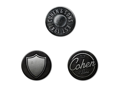 Cohen & Sons | Buttons apparel badge branding button california denim leather logo logo design typography vintage