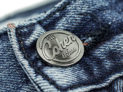 Cohen & Sons | Button Detail apparel badge branding button california denim leather logo logo design typography vintage
