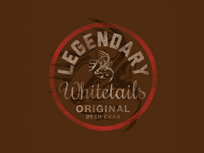 Legendary Whitetails | Gear Badge badge branding deer hunting logo outdoors outfitters photoshop type vintage