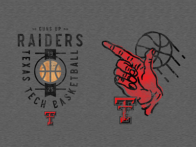 Texas Tech Basketball apparel badge basketball branding collegiate hand drawn illustration ncaa tee texture typography vintage