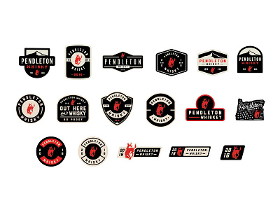 Pendleton Whisky Pin/Patch Designs alcohol apparel badge branding logo patch pin spirits typography whiskey
