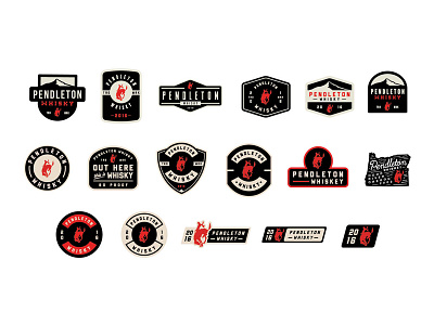 Pendleton Whisky Pin/Patch Designs alcohol apparel badge branding logo patch pin spirits typography whiskey