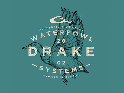 Drake Waterfowl Systems apparel branding hand drawn hunting illustration outdoors photoshop sketch tee typography