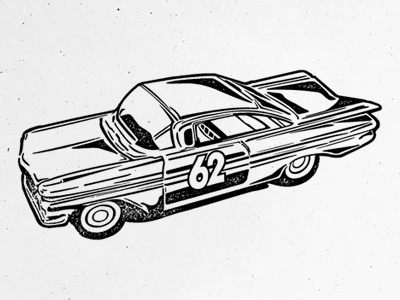 62 black car illustration illustrator racing retro vintage