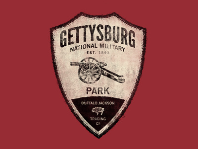Gettysburg badge branding buffalo cannon logo military outdoors park patch photoshop