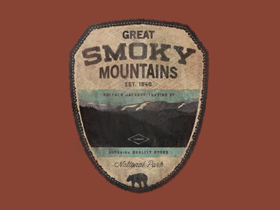 Smoky apparel authentic badge branding goods logo outdoors park patch vintage