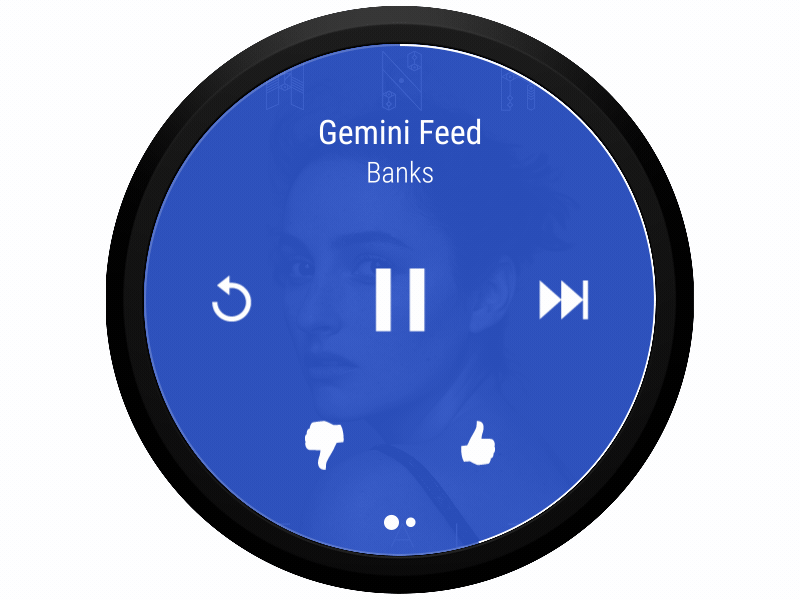 Pandora on Android Wear: Song Info android animation music pandora radio station streaming ui ux watch wear wearable