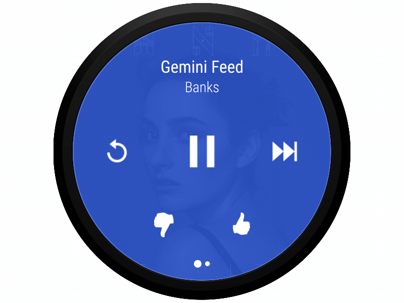 Pandora on Android Wear: Player Controls