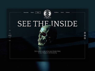 See The Inside branding design illustration landing page logo museum skull ui ux web website