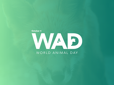 WAD - World Animal Day animal design flat graphic design green icon illustration illustrator logo vector vegan world