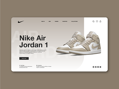 Nike Website - Air jordan 1 adobe photoshop air animation banner design graphic design illustrator jordan nike ui ux web webdesign website