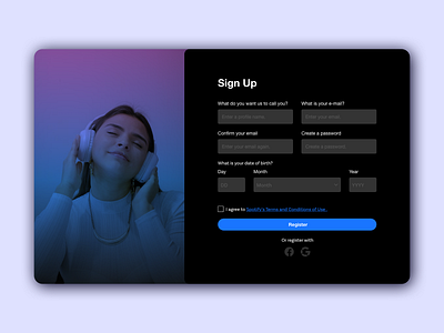 Sign Up Page - Daily UI Challenge