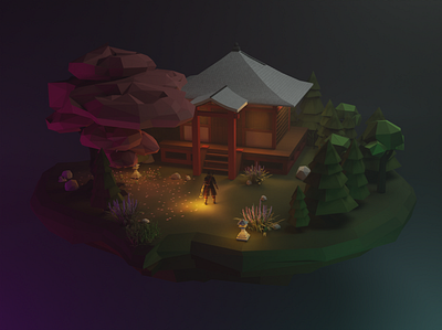 Low Poly Samurai 3d blender blender3d illustration lowpoly