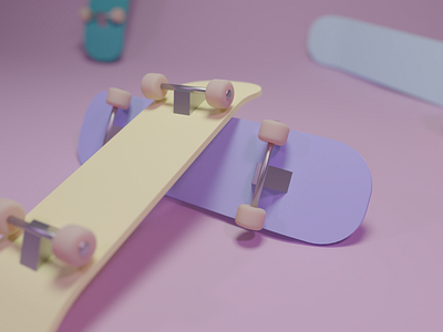 Skate 3d blender cute illustration