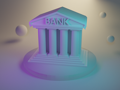 Bank Ill 3d blender illustration isometry lowpoly synthwave