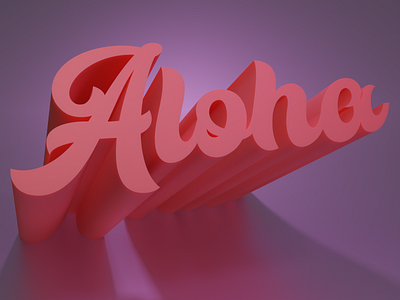 Aloha 3d aloha blender blender3d cinema4d cute lettering