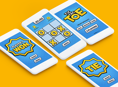 Tic Tac Toe Revamped adobexd app design figma game interface remake revamp ui ux