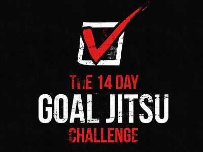 Goal Jitsu Challenge checkmark grunge logo web design website