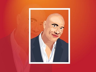 The Rock Character portrait Cartoon Illustration