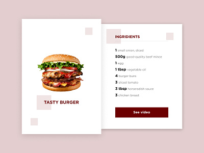Daily UI Challenge #040 burger design recipe ui ux web web design web site