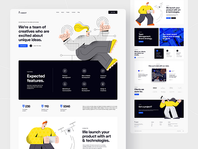 Inbeet landing 2020 trend agency business clean colour hero illustraion landing landing page typography ui uidesign uiux web web design website website design