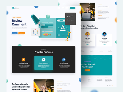 Commito landing 2020 trend 3d about commnet design dribbble best shot feature header hero illustration landing landing design landing page landingpage testimonial ui ui design uiux web website