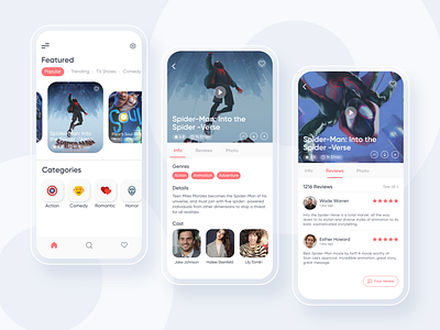 Movie App app clean design film movie app movies play streaming ui design