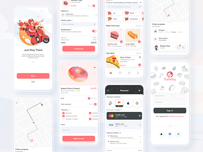 Delivery App app card delivery food food order mobile payment ui ux