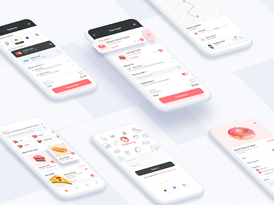 Delivery App app card delivery food food app food delivery food order login form map minimal payment showcase sign up ux