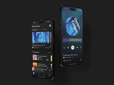 Podcast App - Mobile Design clean darkmode minimal music payment podcast product design streaming ui ux