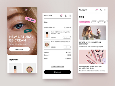 E-commers shop ui design adaptive blog cart checkout cosmetics design e commers ecommers mobile shop ui uidesign webdesign
