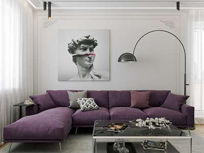 Living room in a three-room apartment 3d 3ds max 3dsmax cgart cgi corona render corona renderer design interior interior design interiors photoshop