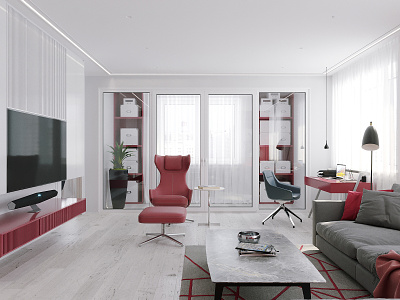 The interior of the Studio apartments 3d 3ds max 3dsmax cgart cgi corona render corona renderer design interior interior design interiors photoshop