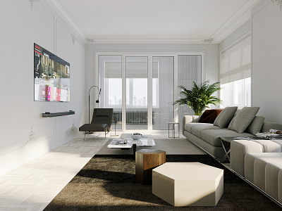 Living room in a three-room apartment