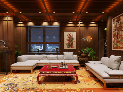 Living room in a two-room apartment in pan-Asian style 3d 3ds max 3dsmax 3dvisualization corona render corona renderer interior interior design interiors render