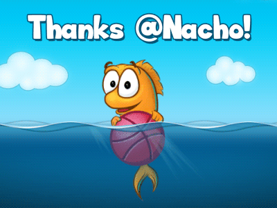 Thank you! animation character fish game invite thanks water