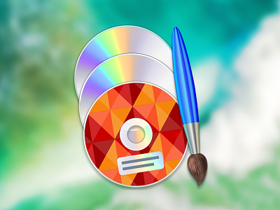 DVD Label Maker OSX icon dvd icon osx paintbrush