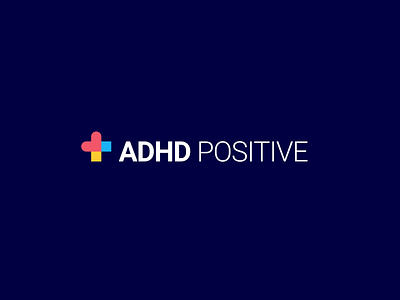 ADHD Positive logo - Inverted artwork branding colour design logo ui vector