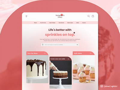 Cakery Landing Page Design Concept bakery cake cake shop cakery cakes clean daily ui food landing page minimal restaurant trendy uidesign userinterface web design web ui website