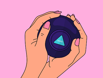 Magic 8 Ball colorful design flat hands illustration illustrator minimal popart ui vector