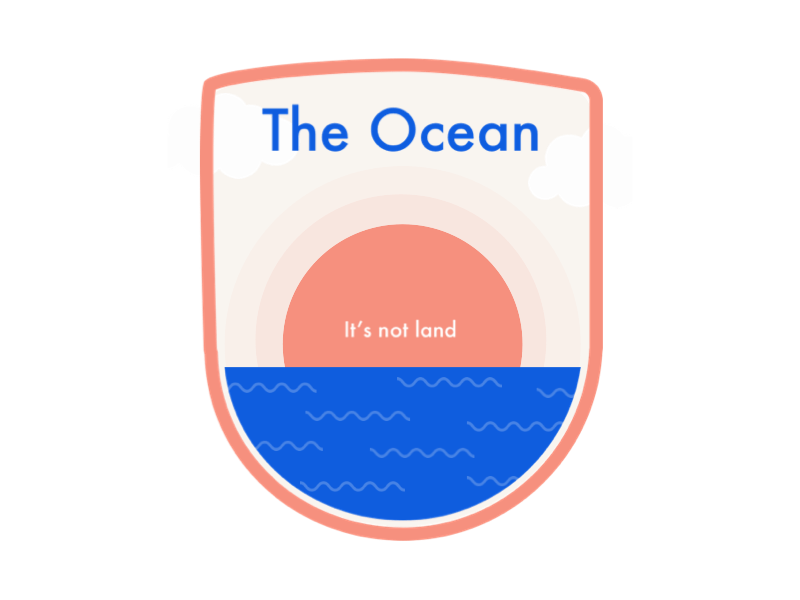 The Ocean: Animated Logo animated gif animation beachy branding colorful design flat icon icon design illustration illustrator logo minimal minimalist ocean ocean logo typography ui ux vector
