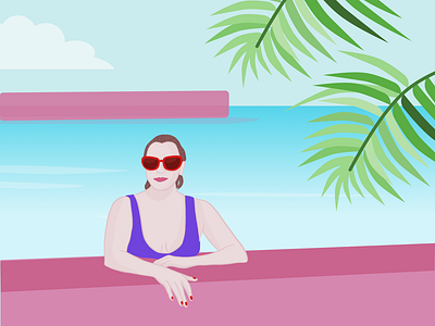 Poolside Illustration beachy branding characterdesign colorful design flat illustration illustrator minimal poolside sketch sketchapp ui vector