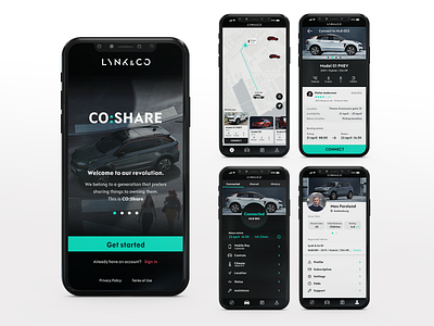 CO:SHARE - A Car sharing app adobe xd aftereffects app application automotive car concept design mobile ui photoshop ui