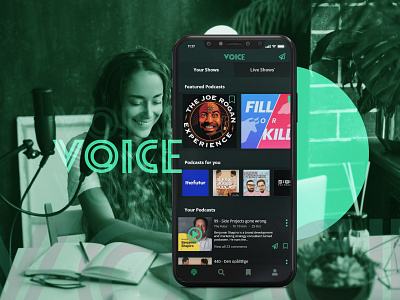 Voice - podcast concept 01 adobe xd app design concept design illustrator podcast ui uidesign