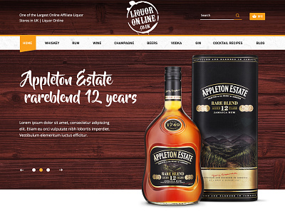 Liquoronline.co.uk Concept alcohol home page liquor website