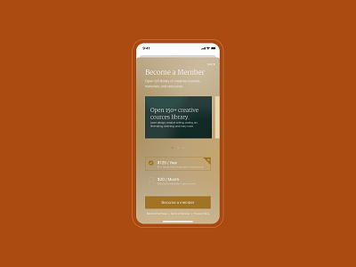 Screen / Become a member design luxury luxury app minimal minimalism minimalistic mobile mobile app mobile app design mobile design modern modern app paywall product product design royal ui ui design ux ux design