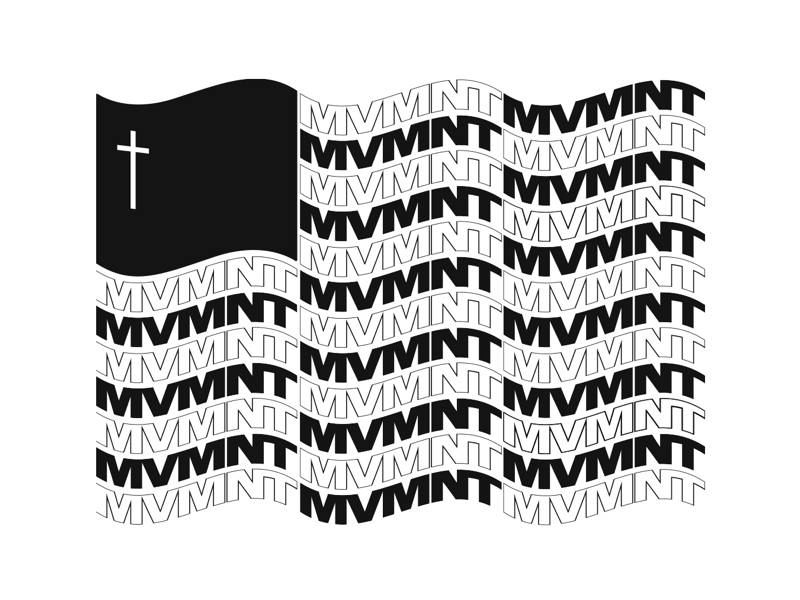 MVMNT Flag identity brand cross wordmark logo logo design typography student ministry church graphic adobe illustrator illustrator graphic designs