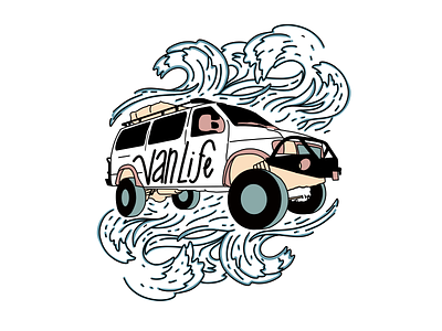 VanLife brand graphic design graphicdesign hand drawn hand drawn type illustraion illustration illustration art illustrator logo logo design procreate typography