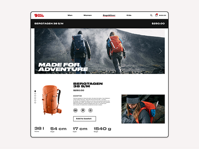 Fjällräven redesign website backpack design hiking interface light minimalistic redesign sport ui ux web webdesign